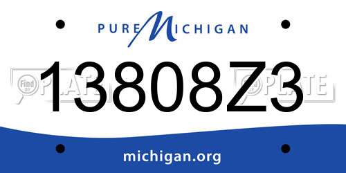 13808Z3 Michigan License Plate