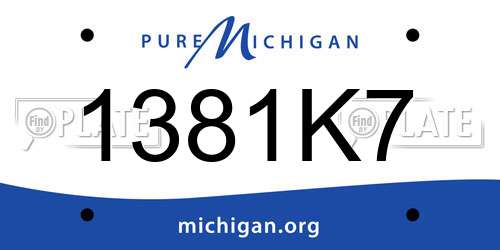 1381K7 Michigan License Plate