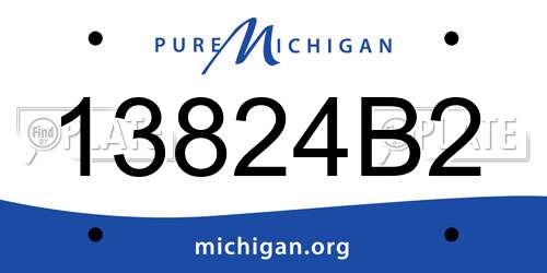 13824B2 Michigan License Plate