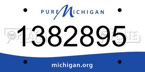 1382895 Michigan License Plate