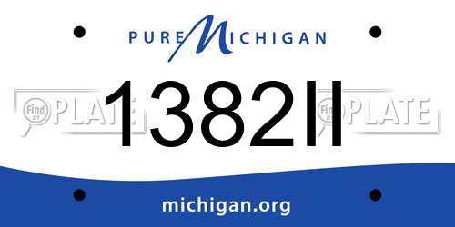 1382II Michigan License Plate