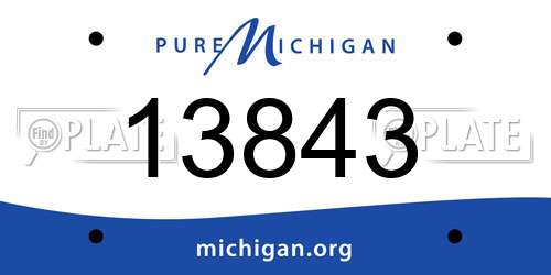 13843 Michigan License Plate