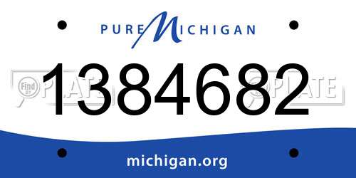 1384682 Michigan License Plate