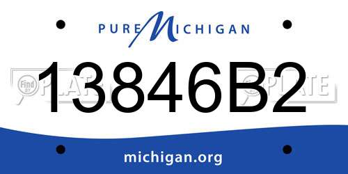 13846B2 Michigan License Plate