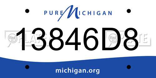 13846D8 Michigan License Plate