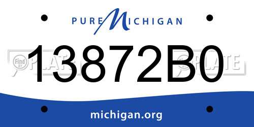 13872B0 Michigan License Plate