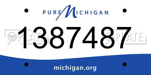 1387487 Michigan License Plate