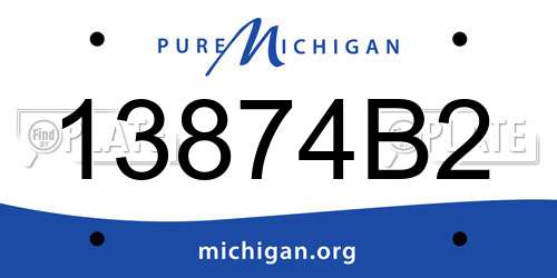 13874B2 Michigan License Plate