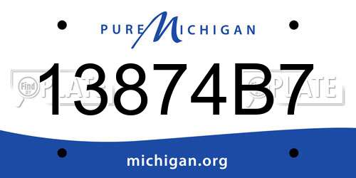 13874B7 Michigan License Plate