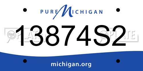 13874S2 Michigan License Plate