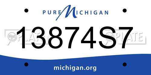 13874S7 Michigan License Plate