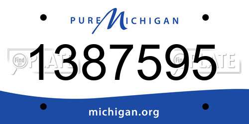 1387595 Michigan License Plate