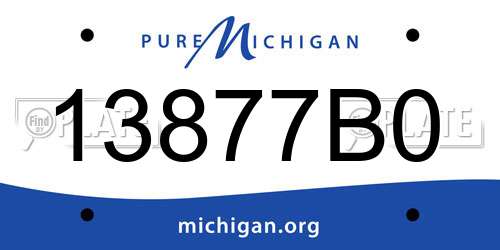 13877B0 Michigan License Plate