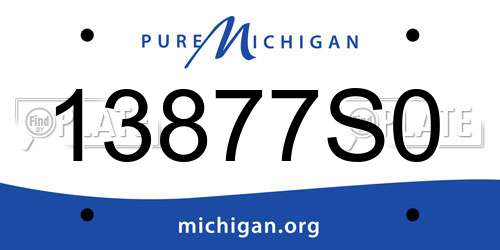 13877S0 Michigan License Plate