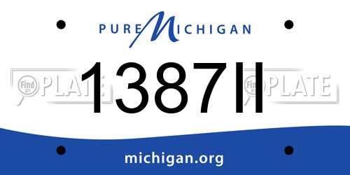 1387II Michigan License Plate