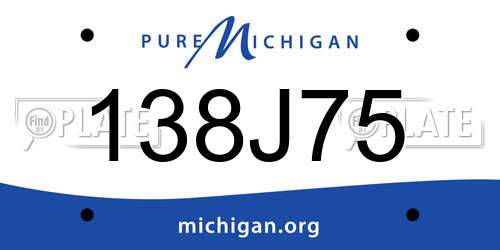 138J75 Michigan License Plate