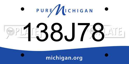 138J78 Michigan License Plate