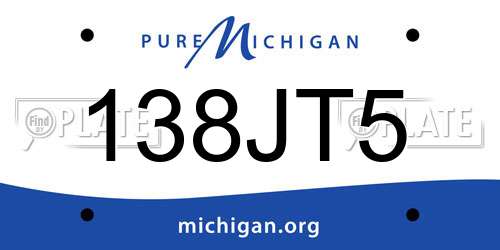 138JT5 Michigan License Plate