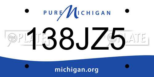 138JZ5 Michigan License Plate