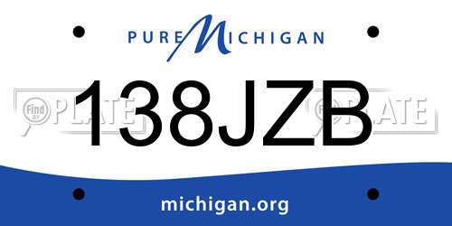 138JZB Michigan License Plate