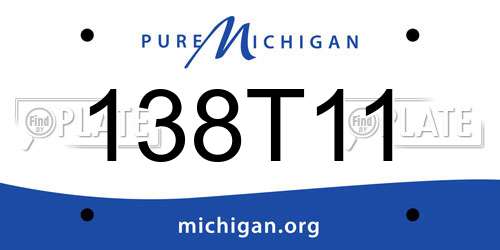 138T11 Michigan License Plate
