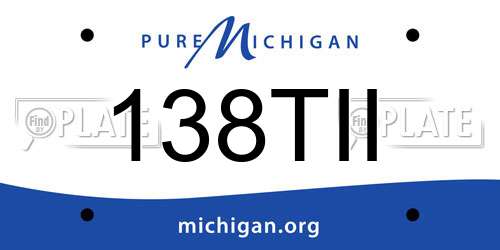 138TII Michigan License Plate