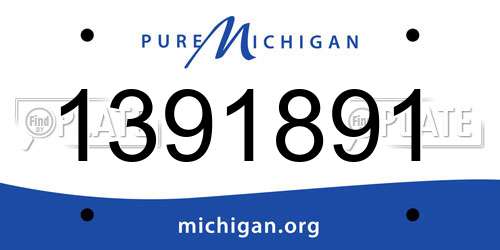 1391891 Michigan License Plate