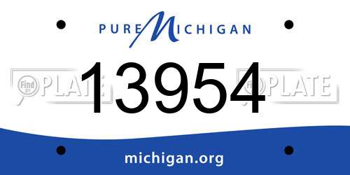 13954 Michigan License Plate
