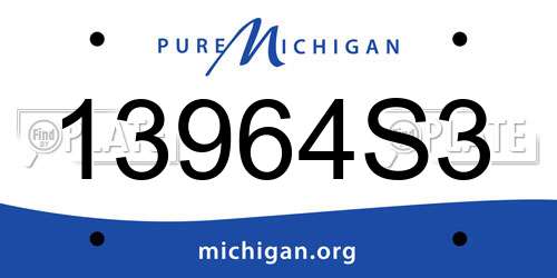 13964S3 Michigan License Plate