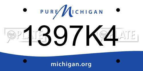 1397K4 Michigan License Plate