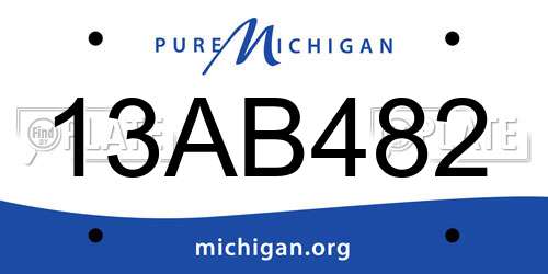 13AB482 Michigan License Plate