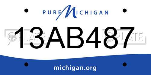 13AB487 Michigan License Plate