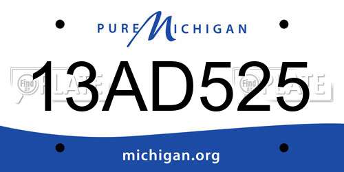 13AD525 Michigan License Plate