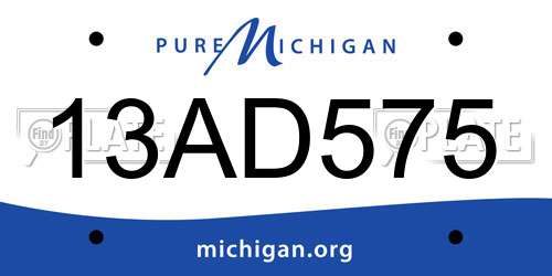 13AD575 Michigan License Plate