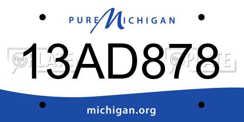 13AD878 Michigan License Plate