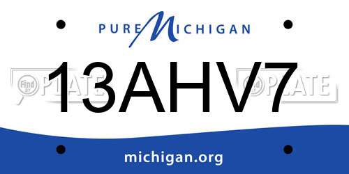 13AHV7 Michigan License Plate