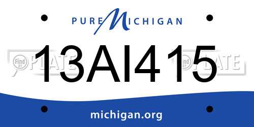 13AI415 Michigan License Plate