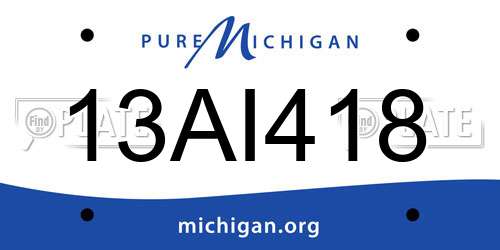 13AI418 Michigan License Plate