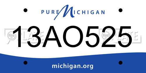 13AO525 Michigan License Plate