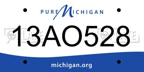13AO528 Michigan License Plate