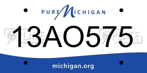 13AO575 Michigan License Plate