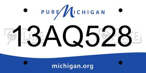13AQ528 Michigan License Plate