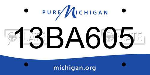 13BA605 Michigan License Plate