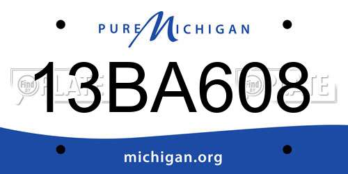 13BA608 Michigan License Plate