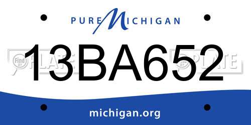13BA652 Michigan License Plate