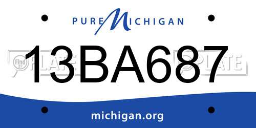 13BA687 Michigan License Plate