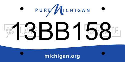 13BB158 Michigan License Plate
