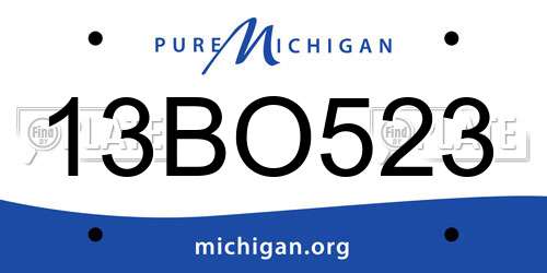 13BO523 Michigan License Plate