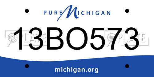 13BO573 Michigan License Plate