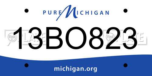 13BO823 Michigan License Plate